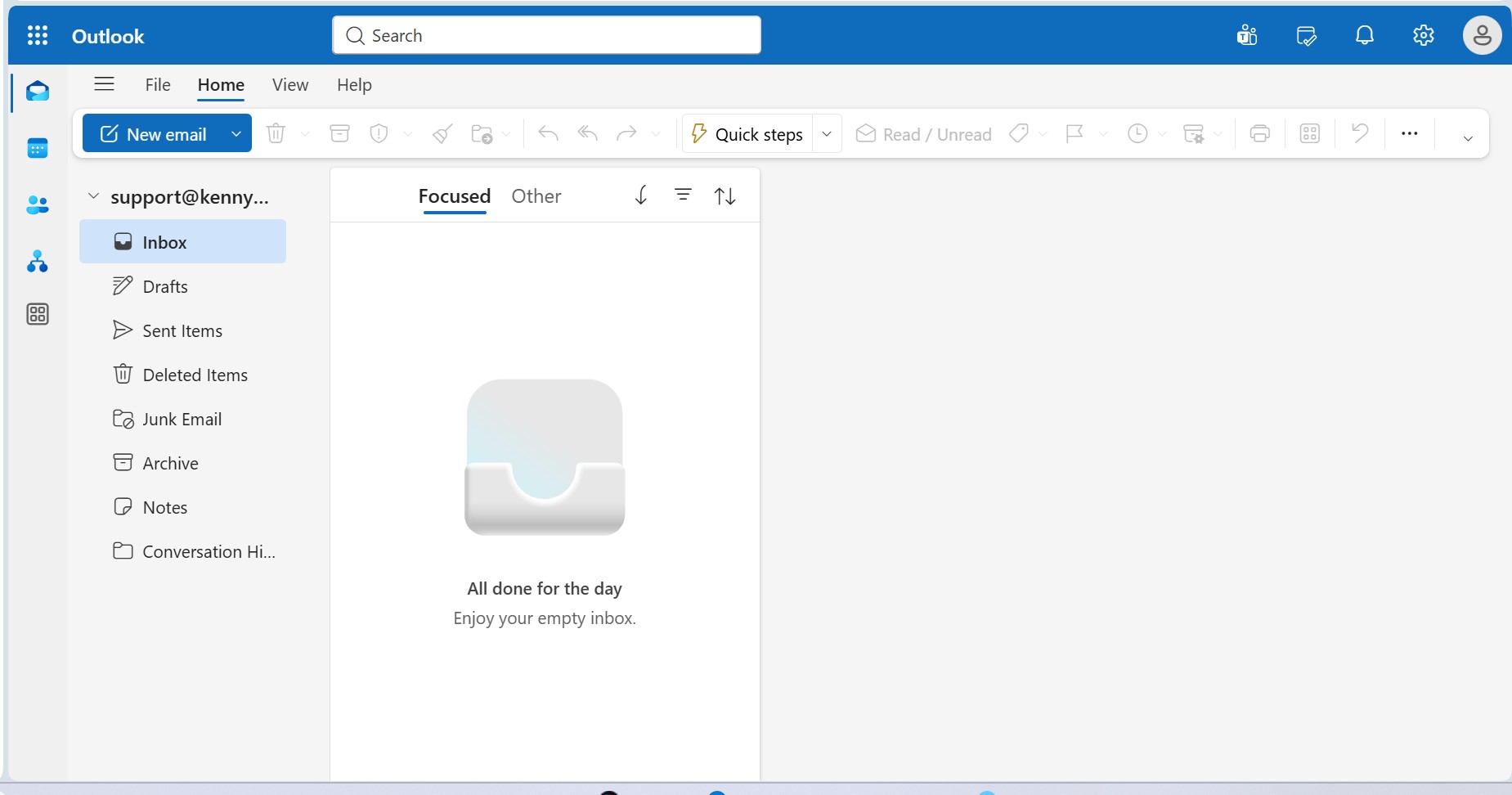 Shared Mailbox Inbox in Outlook